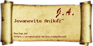 Jovanovits Anikó névjegykártya